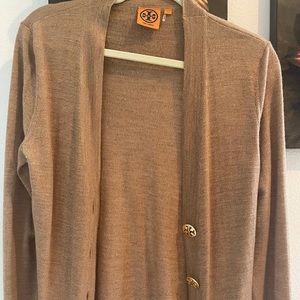 Tory Burch sweater with 5 gold buttons. Like new- maybe wore once! Size L